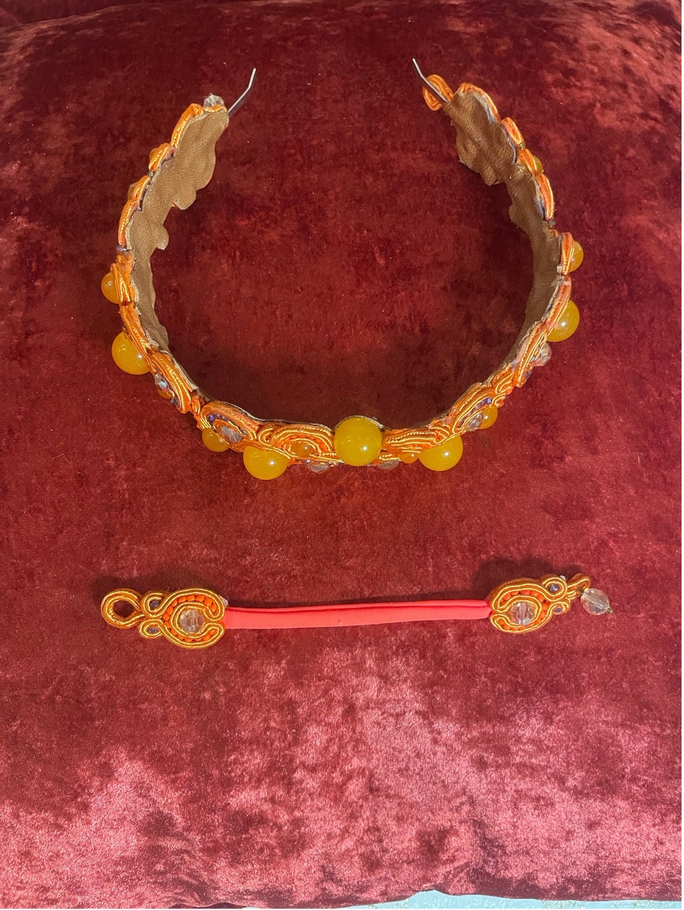 Handcrafted Soutache Headband with Detachable Extension